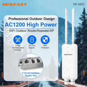 COMFAST Long Range dual- band 1200Mbps outdoor wireless AP CF-EW85 PoE mobile hotspot AP outdoor wifi router 2*5dBi antennas