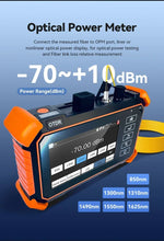 Load image into Gallery viewer, Tahlitech Mini OTDR Optic Otdr Optical Reflector Tester 1310/1550nm 26/24dB Optical Reflectometer Touch Screen OPM VFL
