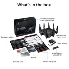 Load image into Gallery viewer, ASUS GT-AX11000 Tri-band Wi-Fi Gaming Router Worlds first 10 Gigabit with quad-core processor 2.5G gaming port DFS
