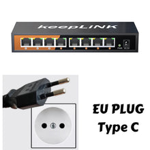 Load image into Gallery viewer, KeepLiNK 8-Port Gigabit Ethernet Switch Unmanaged Plug and Play 10/100/1000Mbps 16Gbps Switching DC5V KP-9000-8G

