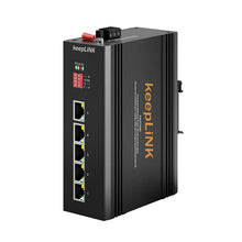 Load image into Gallery viewer, KeepLiNK Industrial 5-Port Gigabit Ethernet Switch Unmanaged Plug And Play 10/100/1000BASE-T Aluminum Housing IP40 KP-9000-65-5GT

