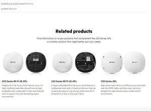 Aruba Networks AP-635 / IAP-635 (RW) APIN0635 Indoor Access Point 802.11ax Wi-Fi 6E OFDMA 2x2:2 MIMO 7.8 Gbps 6 GHz band WPA3