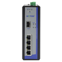 Load image into Gallery viewer, UOTEK Industrial 1000M 4 Ports Unmanaged Ethernet POE Switch Gigabit Optical Fiber SEP SC Interface DIN-Rail UT-6405G-POE
