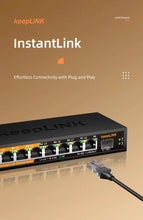 Load image into Gallery viewer, KeepLiNK 9-Port Multi-Gigabit Managed Ethernet Switch with 8-2.5Gb Ports and 1-10Gb SFP+ Uplink Fanless KP-9000-9XHML-X
