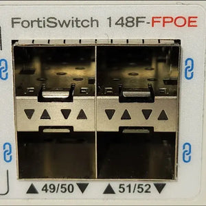 Fortinet FortiSwitch 48 Ports Managed POE Switch, 1 serial RJ-45, 4*10GBase-X SFP+, 48*1000Base-T RJ-45 PoE+ FortiSwitch-148F-FPOE