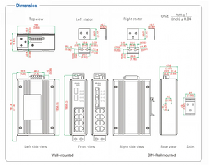 UOTEK Industrial Grade Gigabit 1000M 8 Ports Network Unmanaged POE Ethernet Switch 2 Optical Fiber SC DIN-rail UT-6410G-8GT2GSC