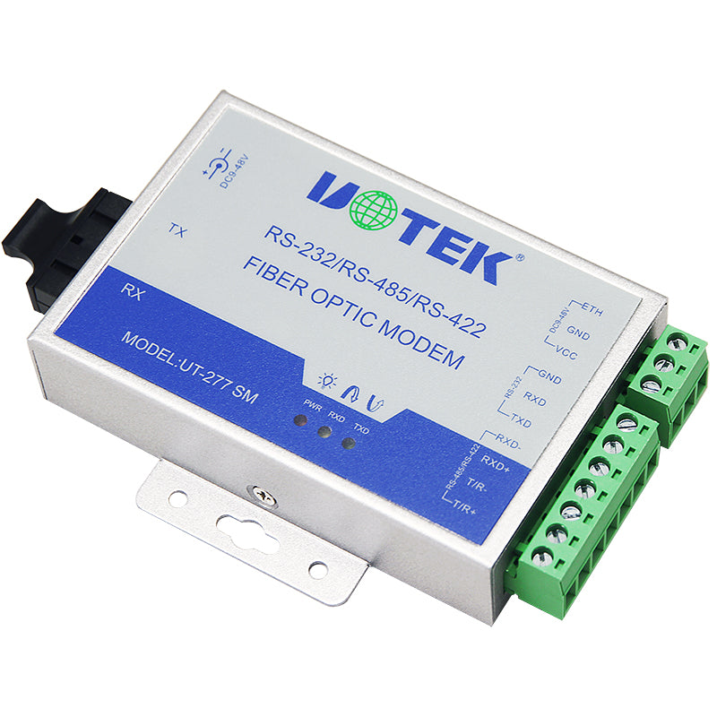UOTEK 2pcs Fiber Transceiver RS232 RS485 RS422 20KM SC Port RS-232 RS-485 RS-422 to Fibre-optical Converter UT-2577SM+UT-2578SM