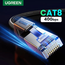 Load image into Gallery viewer, UGREEN CAT8 Ethernet Cable High Speed Braided 40Gbps 2000Mhz Network LAN Cord RJ45 Shielded for Router PC PS5 Modem Xbox
