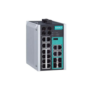 MOXA EDS-518E-4GTXSFP Original Gigabit Managed Industrial Ethernet Switch with 4 combo Gigabit ports with built-in RJ45/SFP, 14 fast Ethernet ports