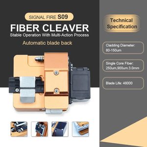 Signal Fire AI9 Fusion Splicer S09 Fiber Cleaver, SC/UPC, Single Mode, 1 Meter, FTTH, FTTx, FTTB Fiber Optics Fusion Splicing Machine