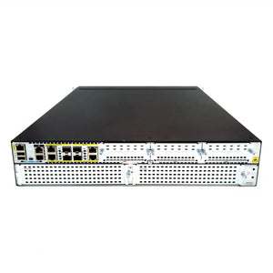 Cisco ISR 4451 network router with 4 onboard GE, 3 NIM slots, 1 ISC slot, 2 SM slots, 8GB Flash Memory default, 2 GB DRAM, 4 GB DRAM