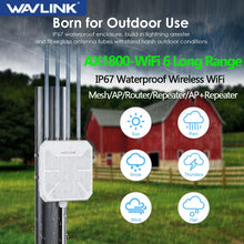 Load image into Gallery viewer, Wavlink WiFi Extender AX3000 WiFi6 Wireless Outdoor Access Point IP67 Weatherproof WiFi Repeater 300m 2.4/5.8GHz 3000Mbps WiFi AP
