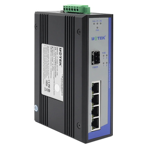 UOTEK Industrial 1000M 4 Ports Unmanaged Ethernet POE Switch Gigabit Optical Fiber SEP SC Interface DIN-Rail UT-6405G-POE