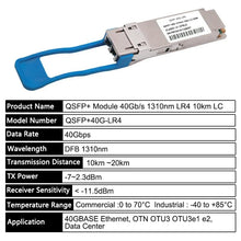 Load image into Gallery viewer, Optical Module Single-mode QSFP 40G LR4 10km 1310nm Duplex LC/UPC DDM QSFP+ Transceiver QSFP-40GE-LR4 For Cisco,Huawei
