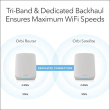 Load image into Gallery viewer, Orbi Whole Home Tri-Band WiFi6 Mesh Network System RBK752P Router with 1 Satellite Extender, Coverage up to 5000 sq. ft. 75 devices

