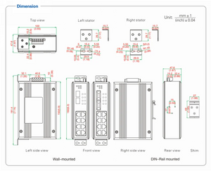 UOTEK Industrial Grade 8 Ports RJ45 Network Unmanaged POE Ethernet Switch 2 Gigabit Optical Fiber 1000M SEP SC UT-6428-POE