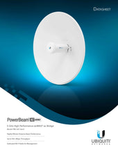 Load image into Gallery viewer, Ubiquiti Pbe-5AC-Gen2 PowerBeam 5AC Gen2 For 25km Only 1 Unit 25 dBi Pre-configured 5GHz High-Performance airMAX Wireless Bridge
