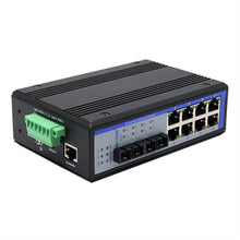 Load image into Gallery viewer, UOTEK Industrial 1000M 8 Ports POE Ethernet Switch Network Managed with 2 Gigabit Optical Fiber SC Interface DIN-rail UT-6410GM

