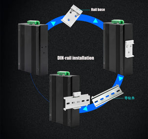 UOTEK Unmanaged 8Port x10/100/1000Base RJ45 Network Industrial Gigabit Ethernet Switch DIN-rail Installation 1000M DC12-48V UT-60-D8GT