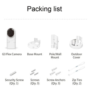 Ubiquiti Camera G3 Flex UVC-G3-FLEX Instant Wi-Fi & Bluetooth Stylish Full HD 1080P mini turret camera, infrared LEDs, 25 FPS