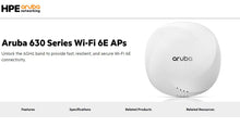 Load image into Gallery viewer, Aruba Networks AP-635 / IAP-635 (RW) APIN0635 Indoor Access Point 802.11ax Wi-Fi 6E OFDMA 2x2:2 MIMO 7.8 Gbps 6 GHz band WPA3
