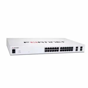 FortiSwitch 124F-FPOE L2 FortiGate PoE+ with 24x 1G RJ45 PoE+, 4x 10G/1G SFP+/SFP, 1x RJ45, Max 370W PoE, smart fan/temp FS-124F-POE