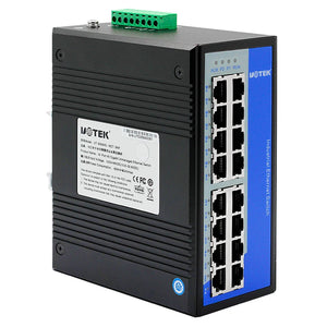 UOTEK 16 Ports 10/100/1000M RJ45 2 Layer Unmanaged Industrial Ethernet Switch DIN-Rail UT-60020G-16GT-BNF