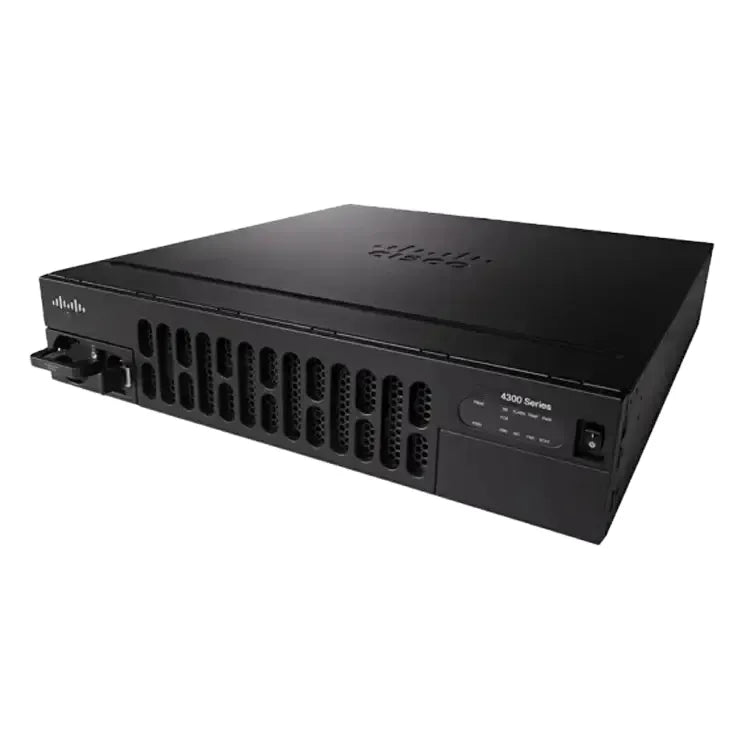 Cisco ISR4451/K9 Integrated Services Router with 4 onboard GE, 3 NIM slots, 1 ISC slot, 2 SM slots, 8 GB Flash Memory, 2 GB DRAM