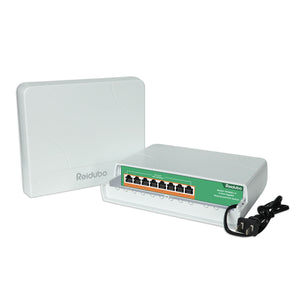 REIDUBO Outdoor 8 Port Gigabit PoE Switch, Waterproof, IEEE802.3af/at Unmanaged Network Switch 120W, Plug & Play (Only US Plug)