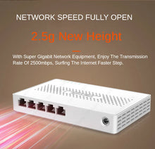 Load image into Gallery viewer, Tenda 2.5GbE Ethernet Switch 2.5GBASE-T 5 Port 2.5G RJ45 Fanless Plug and Play Network Switch Desktop Hub Internet Splitter
