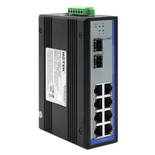 Load image into Gallery viewer, UOTEK 1000M Gigabit 10-Port Unmanaged Ethernet Switch Industrial DIN-rail Switch with Telecom Standards UT-60208F-8T-2GP-MNF
