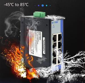 UOTEK Industrial Grade 100M 5 8 Ports Network Unmanaged Ethernet Switch Full Half Duplex DIN-rail -40℃ to 85℃ UT-60-DSA5T DSA8T