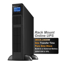 Load image into Gallery viewer, CW UPS 3kva 2400w Single Phase Online Network Ups for Data Center Rack Mounted Ups For Server Rack 410*438*88mm, 14.2kg
