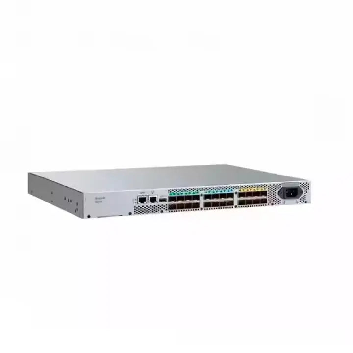 Brocade G610 24 port switch, 24 port activation, including 24 Brocade 32Gb/s shortwave multi-mode modules, port side exhaust BR-G610-24-32G-0