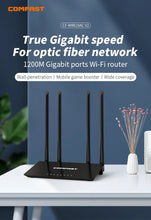 Load image into Gallery viewer, COMFAST AC1200 Dual Band 11 MU-MIMO WiFi5 1200Mbps 5g router wifi router wireless gigabit dual band router 2.4GHz 300Mbps; 5.8GHz 867Mbps
