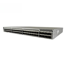 Load image into Gallery viewer, Brocade G720 series 64 port switch, 56 port activation, including 56 Brocade 64Gb/s shortwave multi-mode modules, port side intake
