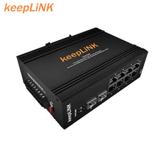 Load image into Gallery viewer, keepLiNK 10/100/1000m 10 Ports Managed PoE Industrial Ethernet Switch IP40 2 Fiber Ports 8 RJ45 Port Network Switch for CCTV Camera
