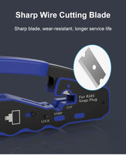 Load image into Gallery viewer, ONTi RJ45 Pass Through Crimper Tool and Rj45 Connector, Ethernet Crimper Crimping Tool Wire Stripper Cutter for Cat6a Cat5
