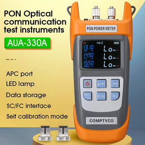COMPTYCO AUA-330A/U Handheld Fiber Optical PON Power Meter FTTX/ONT/OLT 1310/1490/1550nm APC/UPC Optical Communication instrument