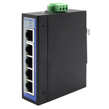Load image into Gallery viewer, UOTEK 10/100M 5-Port Unmanaged Ethernet Switch Industrial DIN-rail Switch Plug and Play 12/24/48VDC(10.8~52.8VDC) Voltage UT-6405SA
