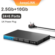 Load image into Gallery viewer, KeepLiNK 30-Port L3 Managed Network Switch with 24x 2.5G RJ45+ 6x 10G SFP 240G Switching 178.56Mpps KP-9000-30XHM-X6-ACR
