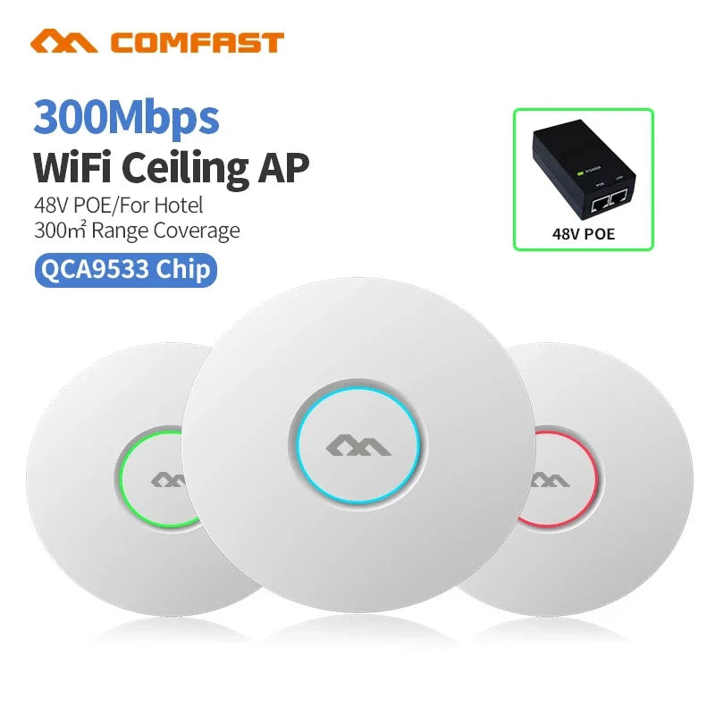 COMFAST CF-E320V2 300M WiFi Ceiling Wireless AP 802.11b/g/n QCA9533 Enterprise Wifi System AP 48V PoE OPEN DDWRT Access Point