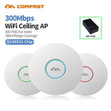 Load image into Gallery viewer, COMFAST CF-E320V2 300M WiFi Ceiling Wireless AP 802.11b/g/n QCA9533 Enterprise Wifi System 48V PoE OPEN DDWRT
