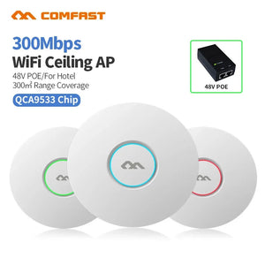 COMFAST CF-E320V2 300M WiFi Ceiling Wireless AP 802.11b/g/n QCA9533 Enterprise Wifi System 48V PoE OPEN DDWRT