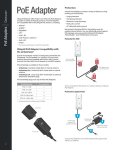 Ubiquiti POE-24-24W PoE Adapters 24VDC 1.0A 24W Power 100-240VAC 50/60Hz, 100Mbps LAN Port PoE Injector