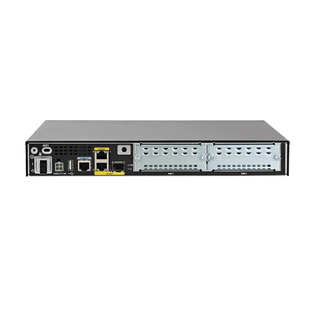 Cisco ISR 4461 Network Router ISR 4000 with 4 onboard GE, 3 NIM slots, 1 ISC slot, 3 SM slots, 8GB Flash, 2GB DRAM default, 4GB DRAM