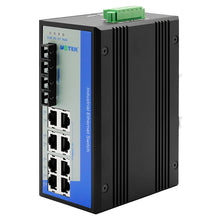 Load image into Gallery viewer, UOTEK 10 Ports 100/1000 M Managed Industrial Ethernet Switch IEEE 802.1Q VLAN 8+2G Gigabit DIN-rail Switch UT-62208F-8T-2GSC-MNF
