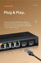 Load image into Gallery viewer, KeepLiNK 6-Port Multi-Gigabit Switch with 4-port 2.5Gb RJ45 and 2-port 10G SFP+ Unmanaged Plug and Play KP-9000-6XH-X2
