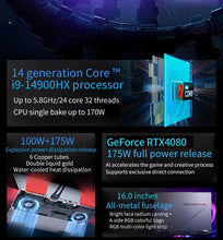 Load image into Gallery viewer, Original Mechrevo Gaming Laptop 16 Inch I9-14900HX 24 Cores 32 Threads RTX 4080 High Configuration Gaming Notebook Computer PC
