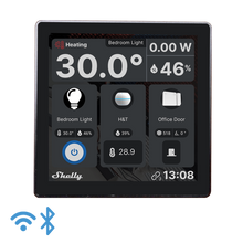 Load image into Gallery viewer, Shelly wall display smart control panel, 5 A integrated switch and color display, Embedded sensors for Temperature, Humidity &amp; LUX, Easy navigation
